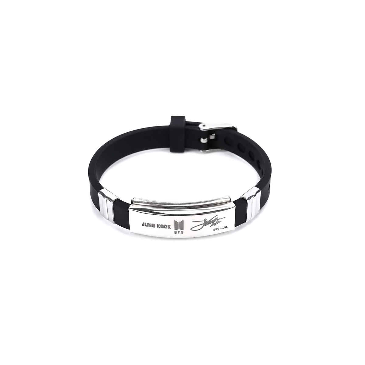 Yellow Chimes Unisex Silver-Toned & Black Wraparound Bracelet