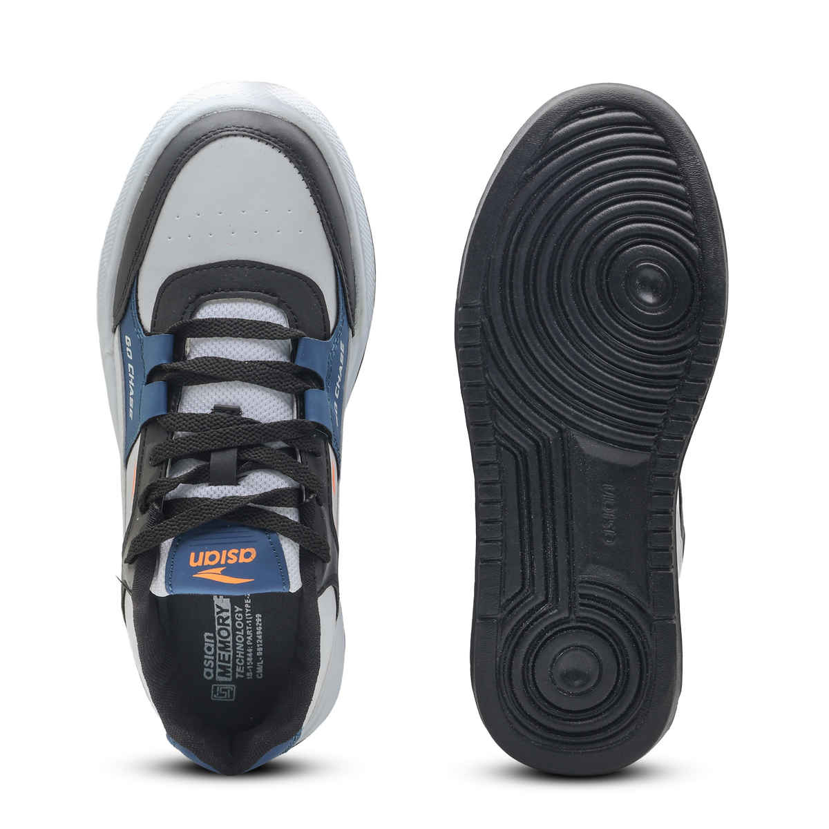 Asian Men's Lace up Sneakers | UNICORN-13 | White & Blue | UK 10