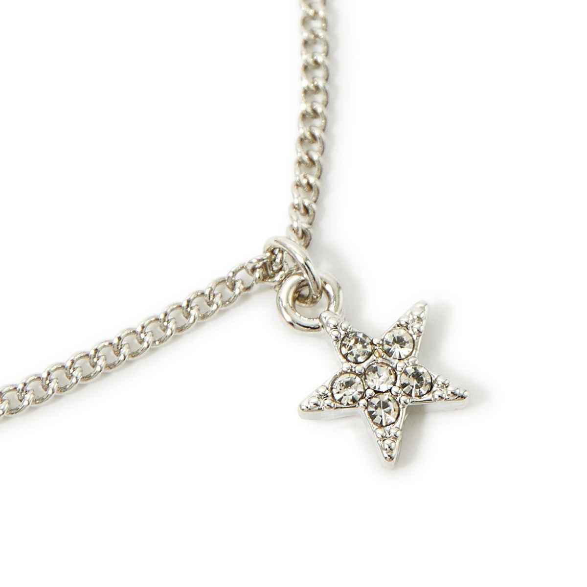 Accessorize London Women Silver Pave Star Clasp Bracelet