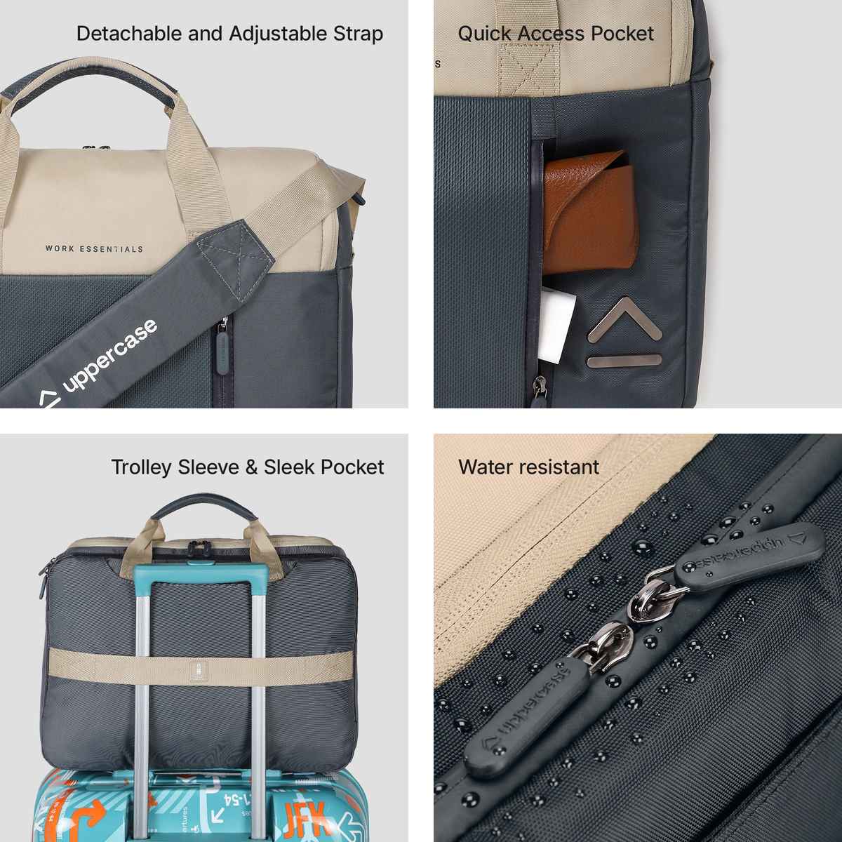 Uppercase Unisex Polyester 15 L Top Handle Messenger Bag | Steel Blue