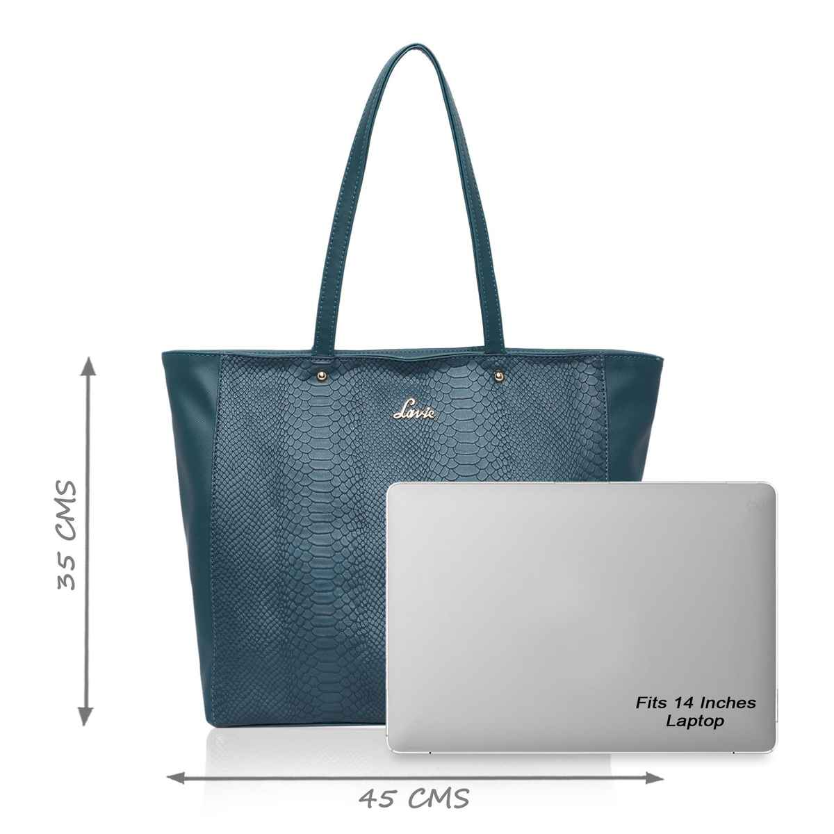 Lavie Women's Croc Nov Tote Handbag | Tote Bag For Work | Ladies purse | Shoulder Bag | Green