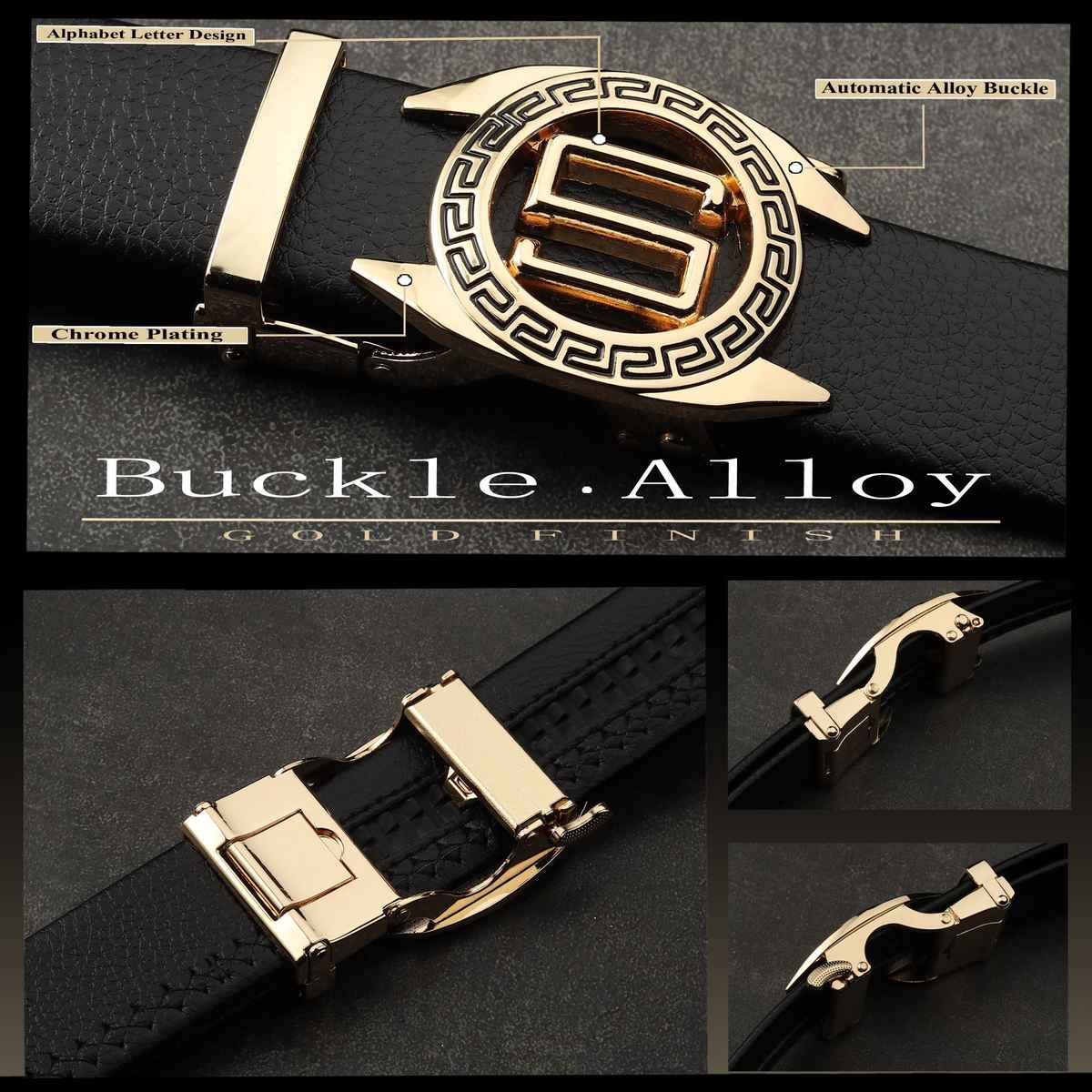 Zoro Men's Solid Vegan Leather Belt | Black - Free Size