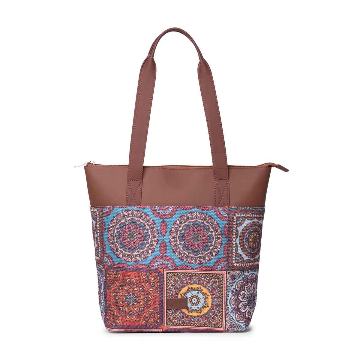 Zouk Multicolour Mandala Print Everyday Tote Bag - Multicolour