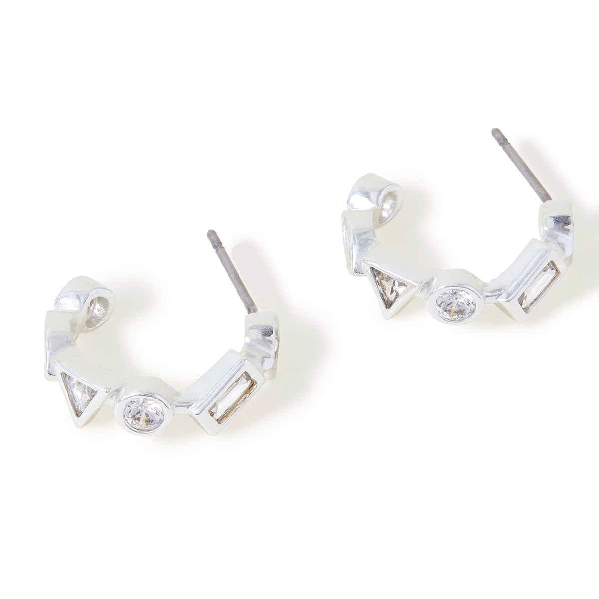 Accessorize London Women Sterling Silver-plated Cluster Hoops