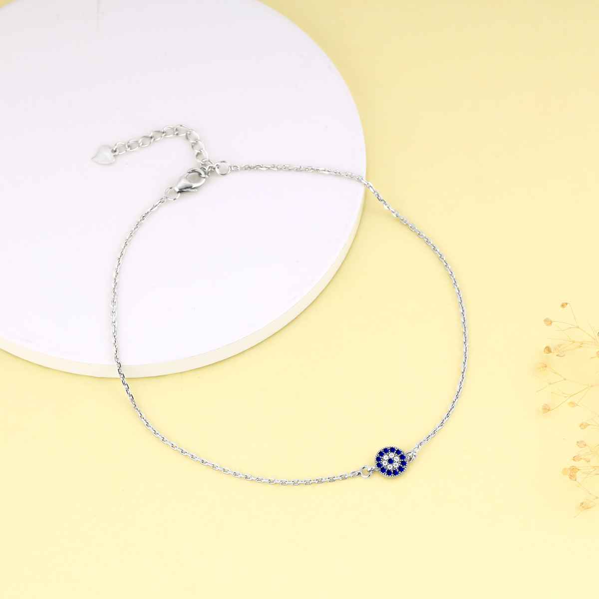 Giva Silver Protective Eye Anklet