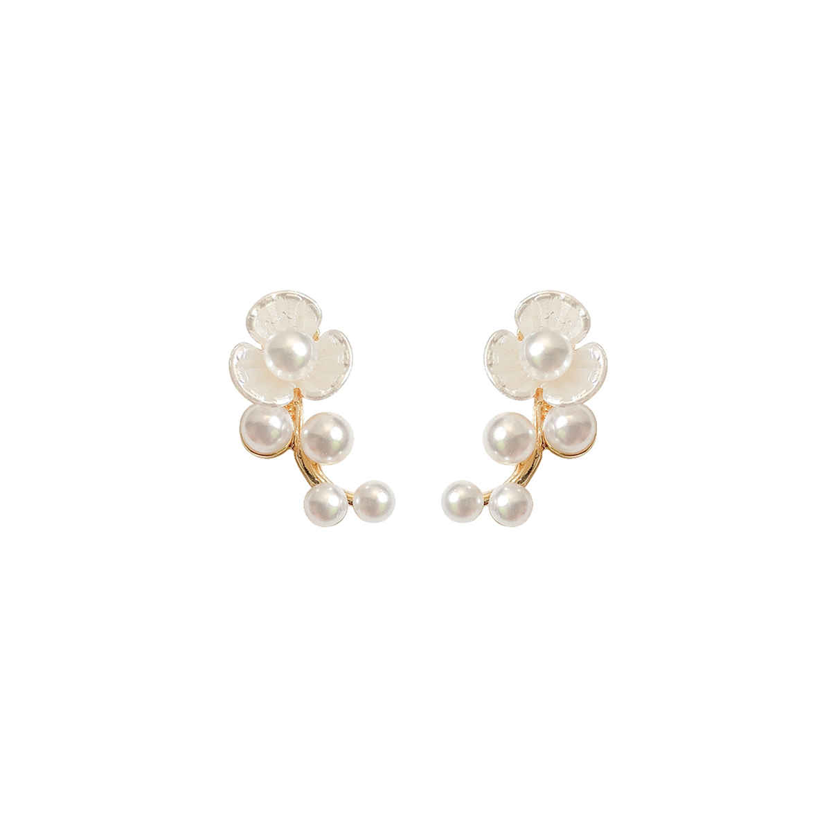 Unwind by Yellow Chimes Gold Plated White Pearl Stud Earrings