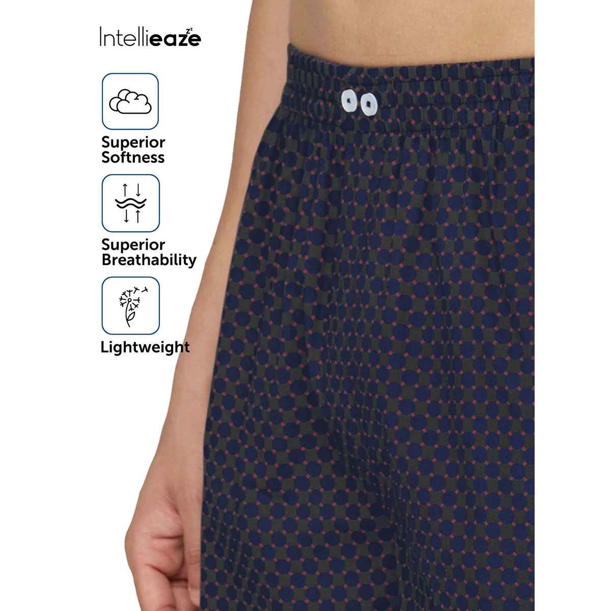 XYXX Men's Cotton Printed Boxer Shorts with Side Pockets, Blue Circle| S