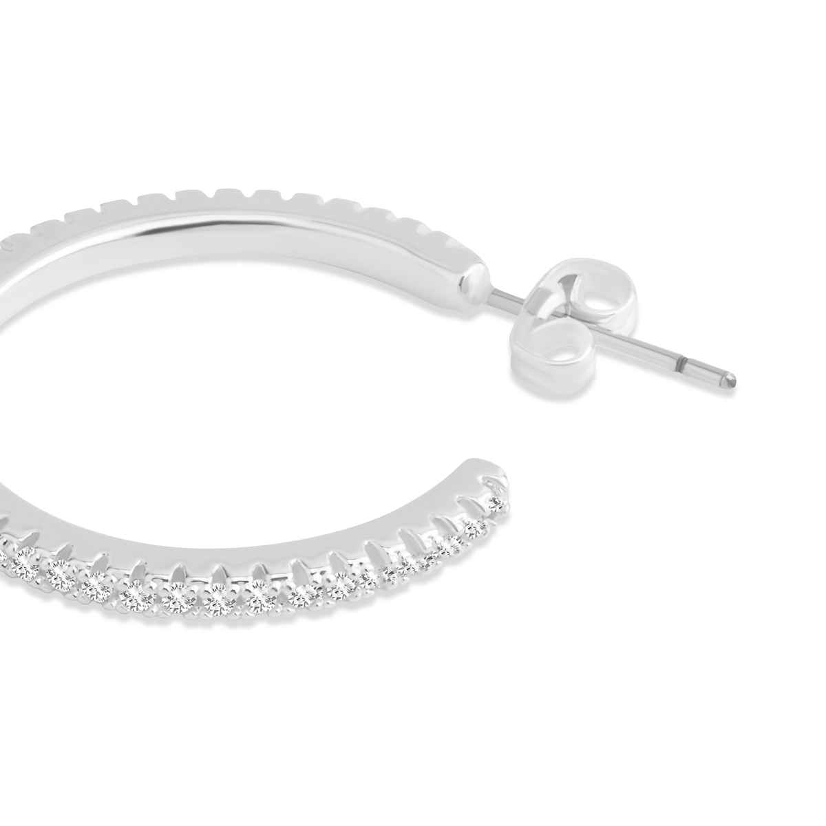 Accessorize London Women Sterling Silver-plated Cubic Zirconia Sparkle Hoops Earrings