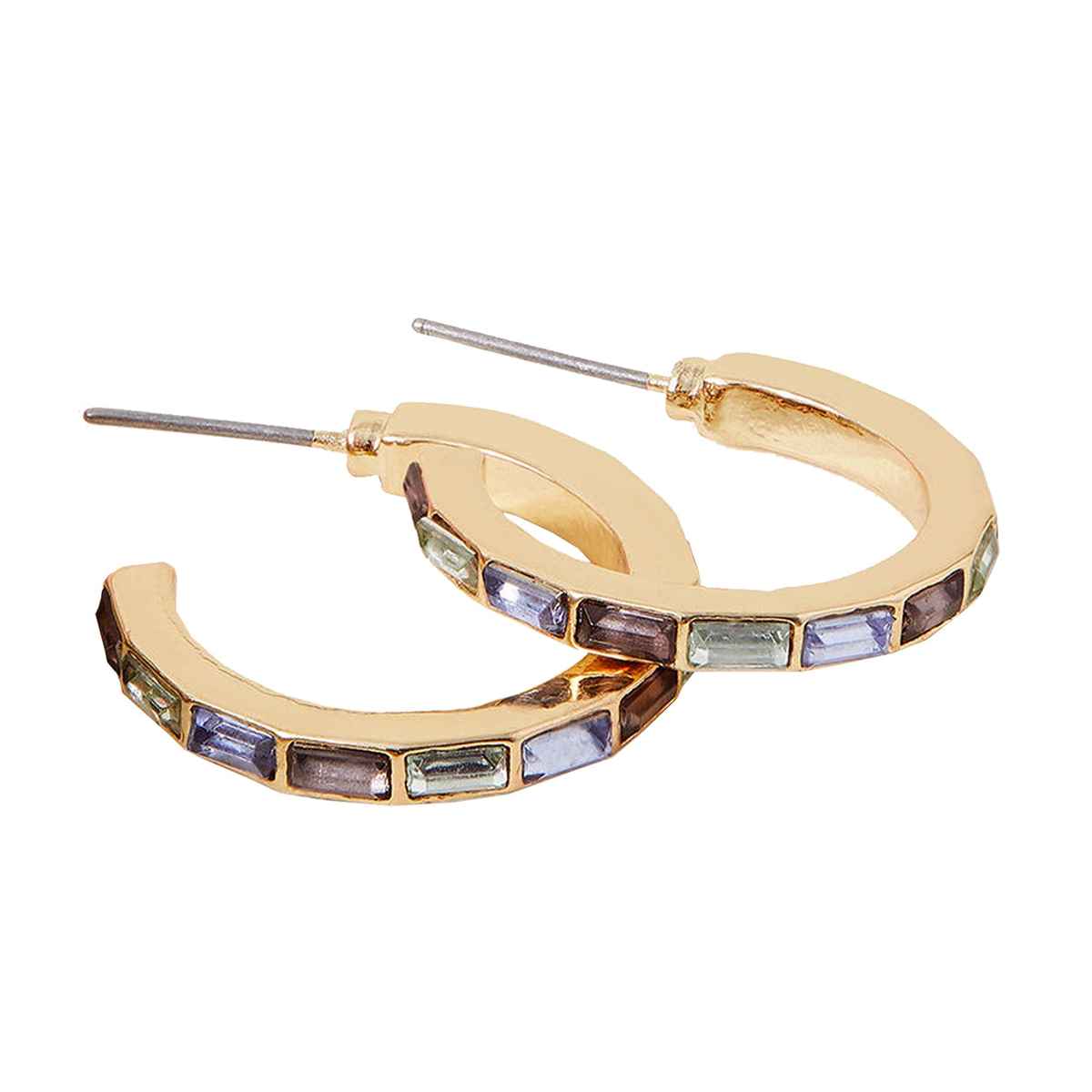 Accessorize London Women Medium Gem Hoop Earrings