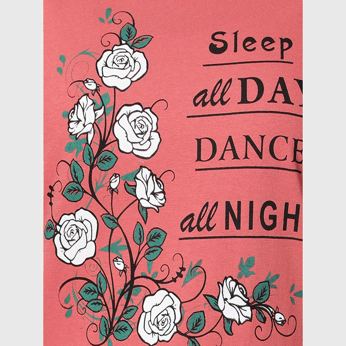 Kryptic Women's Printed Pure Cotton Lounge T-shirt | Fuschia Pink - S