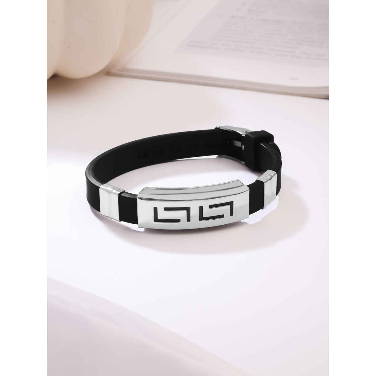 Yellow Chimes Silicon Type Bracelet for Men