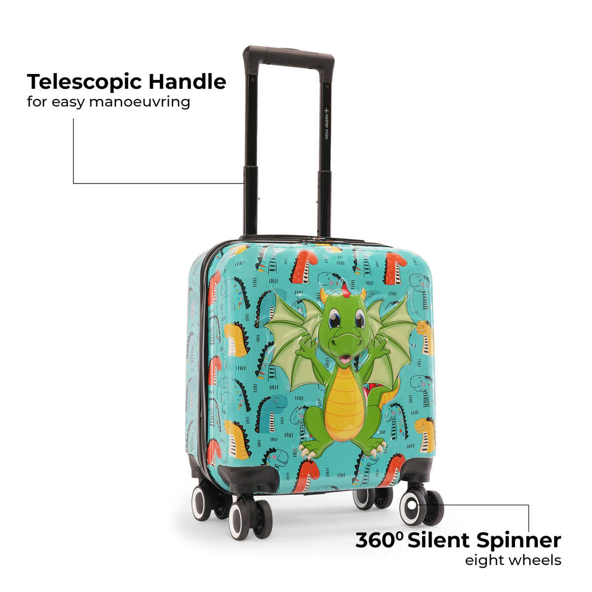 Nasher Miles Tic Tac Toe Fantasy Cabin Dragon Hard-Sided Abs 17 Inch-44 cm Kids Trolley Bag - Green