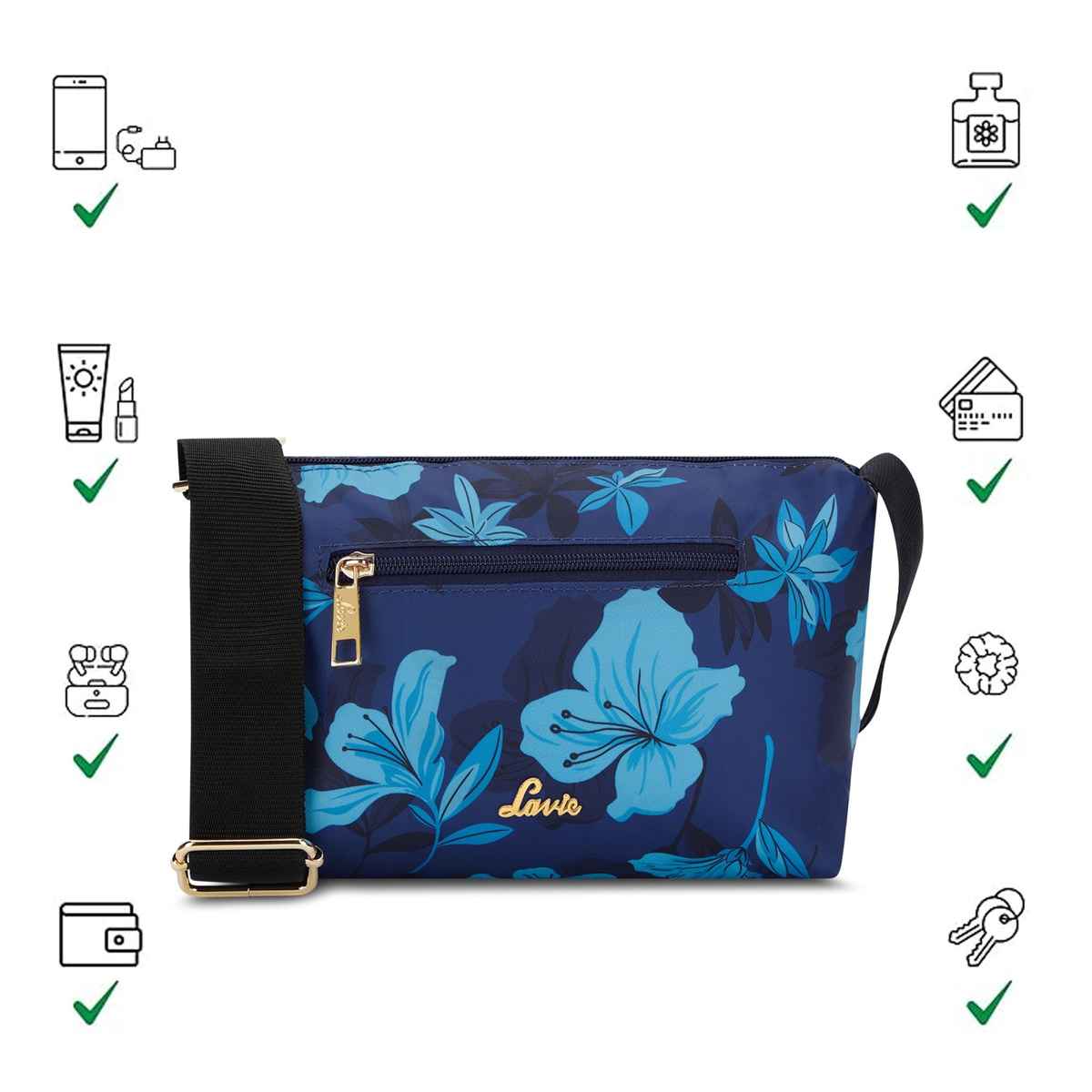 Lavie Women's Trixie Floral Cross Body Sling Bag | Ladies Purse Handbag