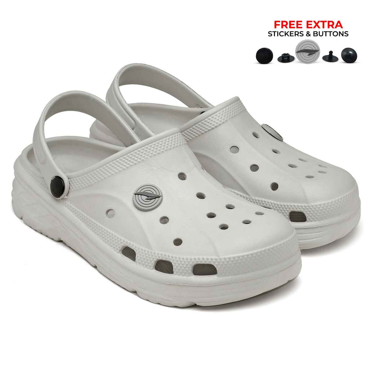 Asian Agc-14 Men Clogs Light Grey (Size-6)