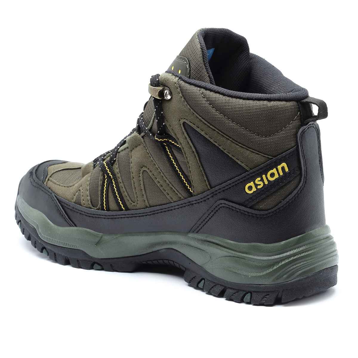 Asian Everest-21 Trekking Shoes For Men Olive Black | UK-7