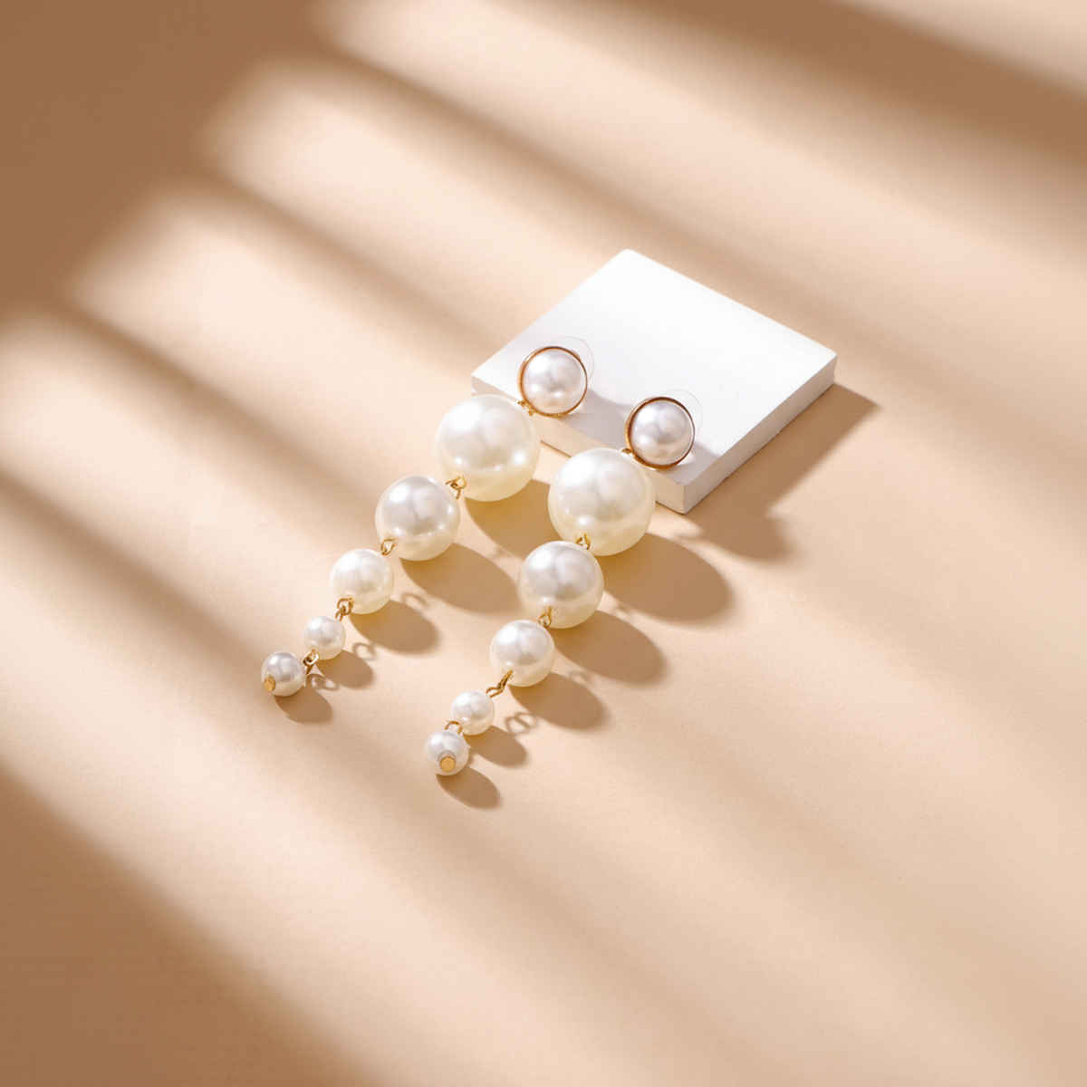 Yellow Chimes Long Chain Hanging Pearl Earrings for Women