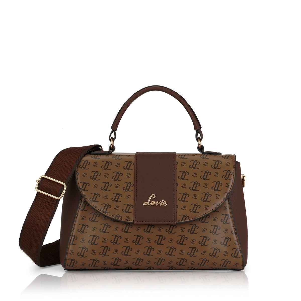 Lavie Women's Mono LL Becky Flap Satchel Handbag | Coffee