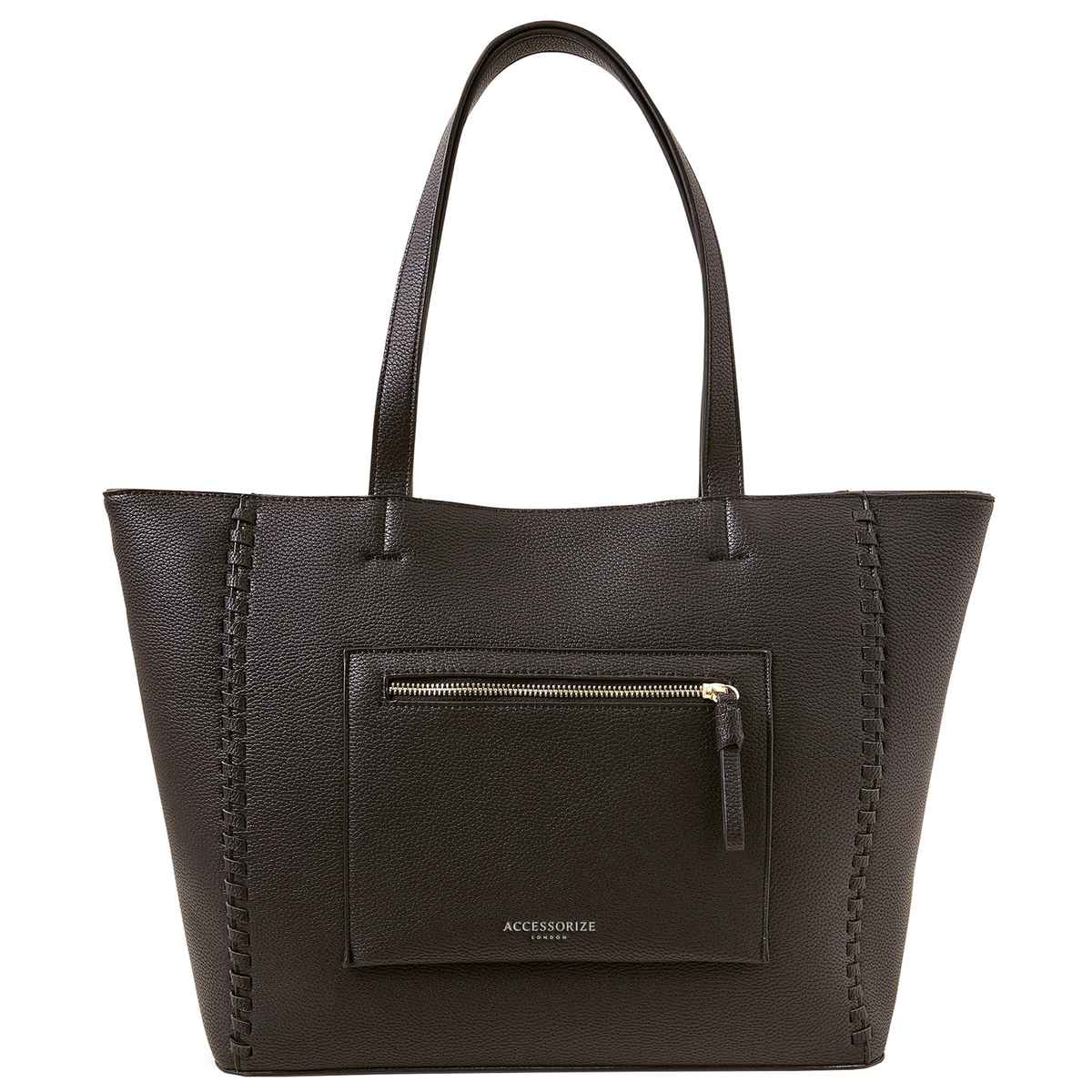 Accessorize London Women's Front Pocket Tote Bag | Black