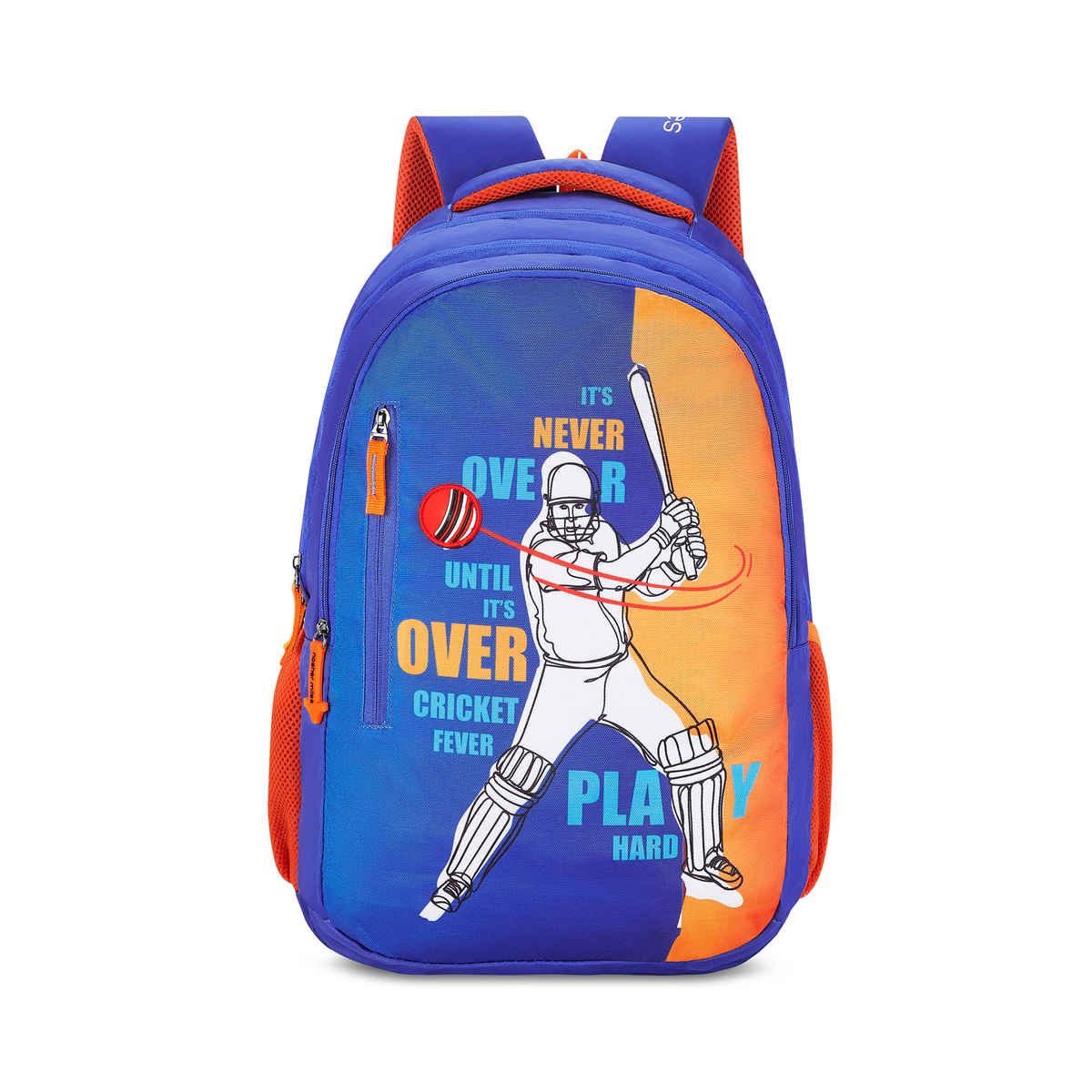 Nasher Miles Cricket Fever Backpack- Unisex-3 Compartment College Bag- Blue- 45L