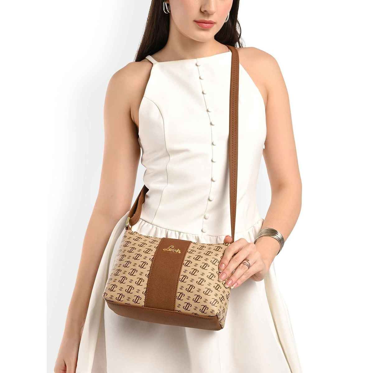 Lavie Women's Mono Ll Evelynn Crossbody Sling Bag | Ladies Purse Handbag | Taupe