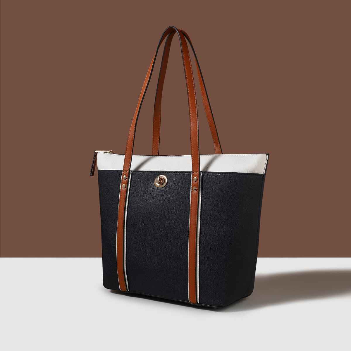 Accessorize London Women's Faux Leather Maddox Tote Bag | Blue