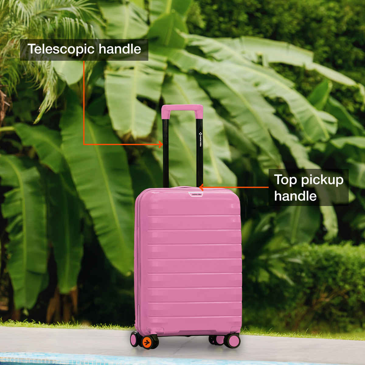 Nasher Miles Vienna Cabin Hardside Polypropylene 20 Inch-55 cm Trolley Bag- Pink