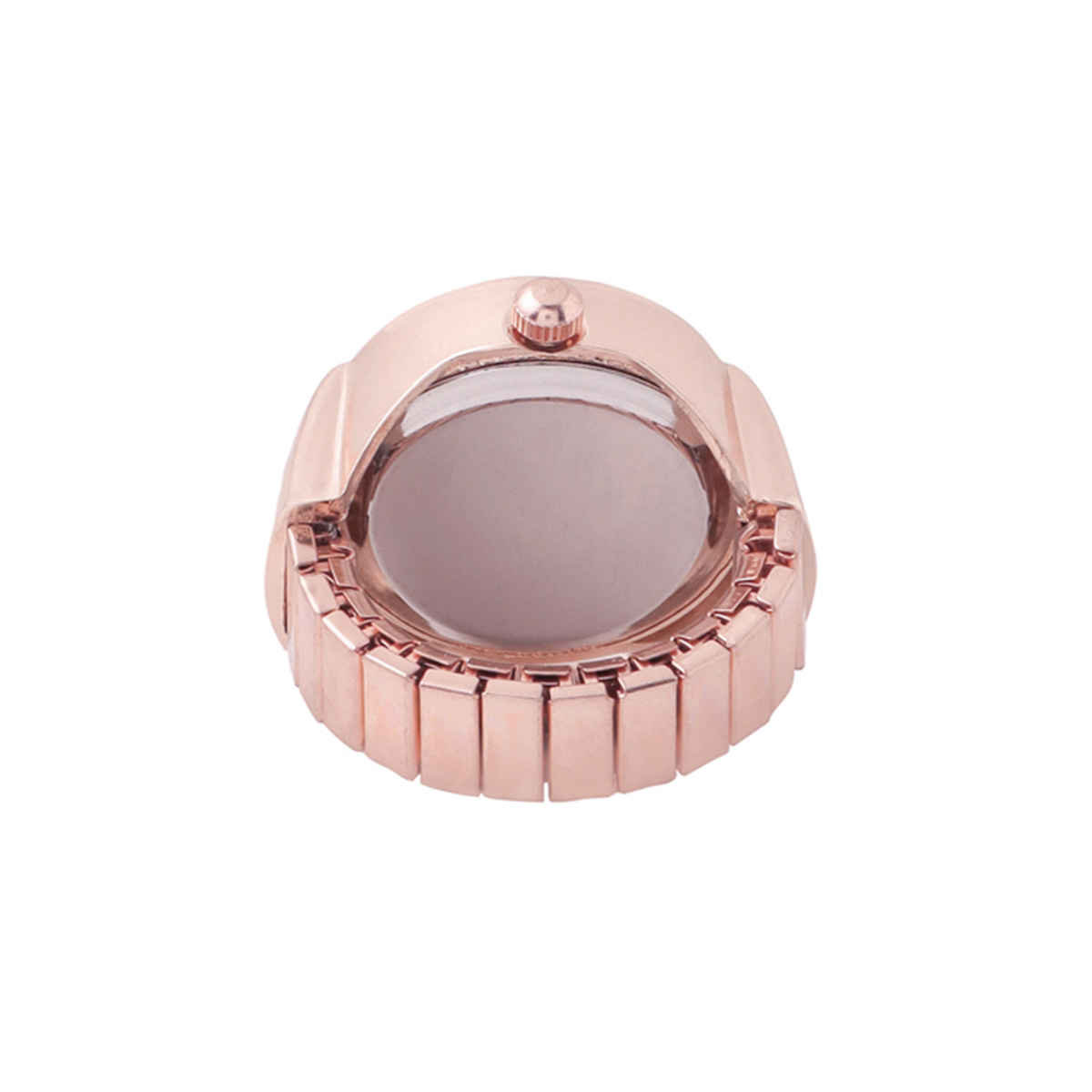 Yellow Chimes Stretchable Rose Gold Watch Ring for Women