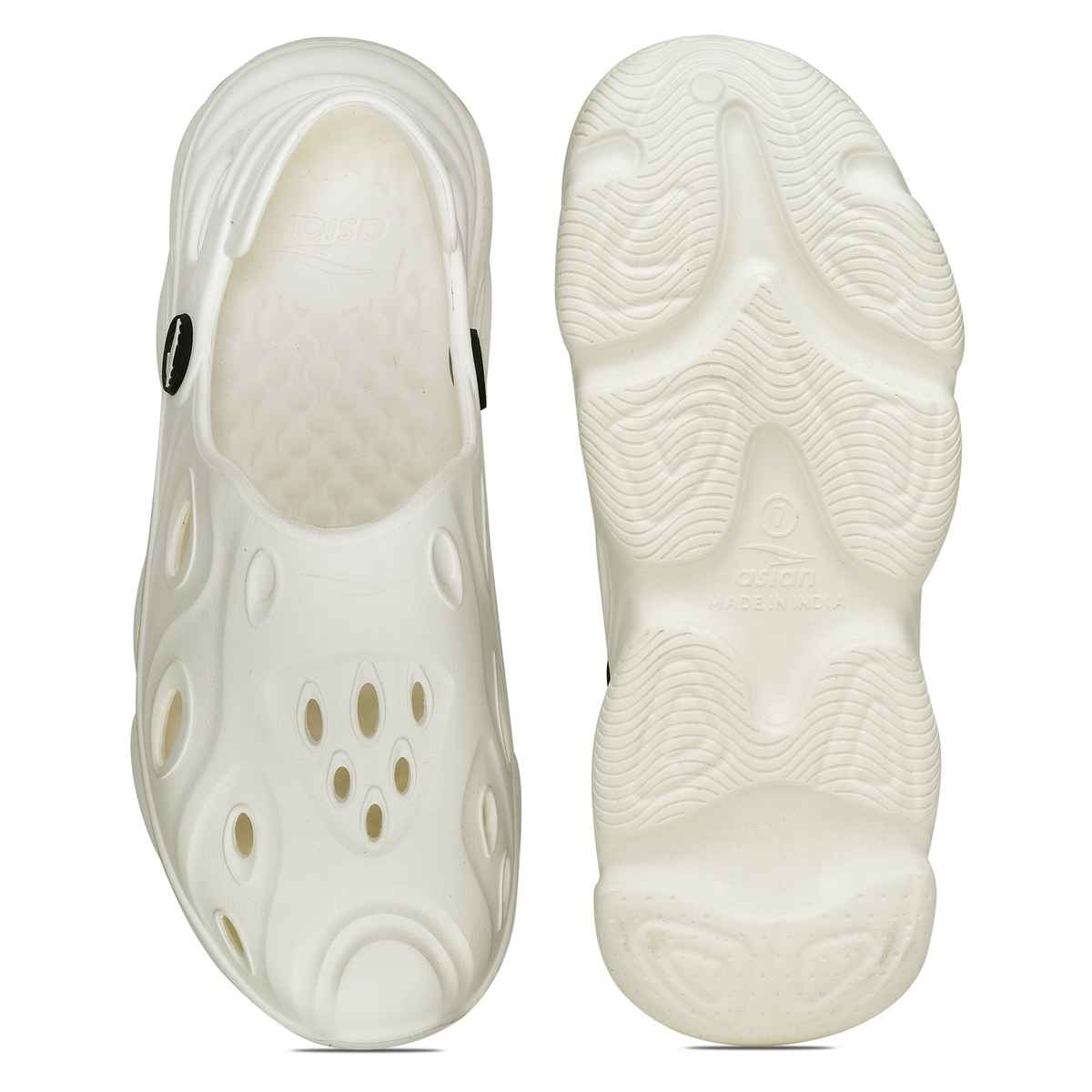Asian Safari-02 Men Clogs Off White (UK-7)