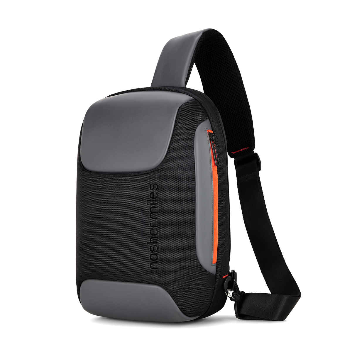 Nasher Miles Astoria Crossbody Sling Bag | PU & Polyester One Shoulder Chest Bag | Black - 12 L