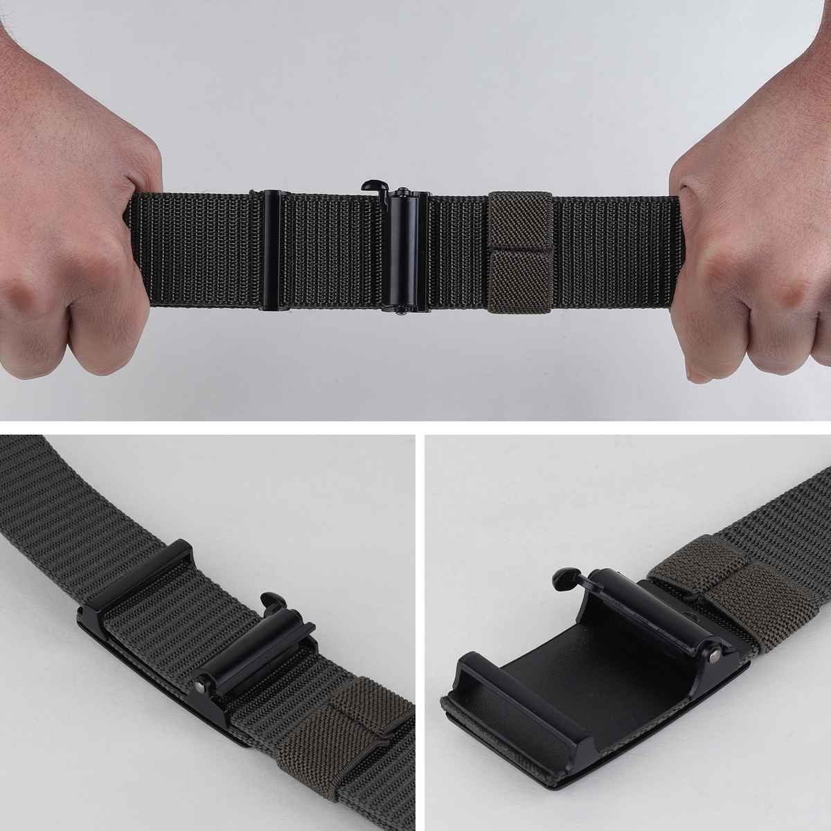 Zoro Men's Solid Woven Fabric Belt | Black - Free Size