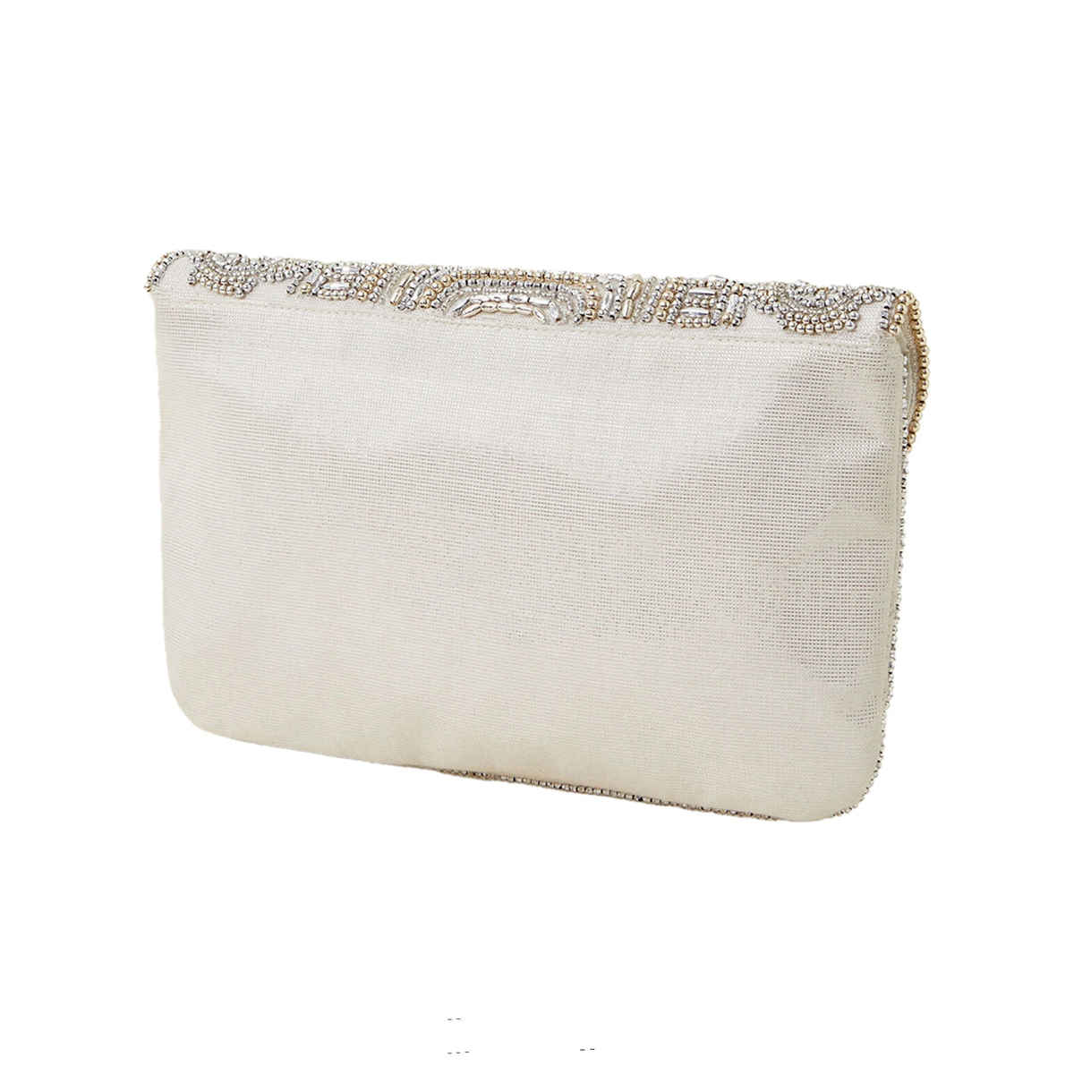 Accessorize London Women's Beaded Clutch Bag | Silver