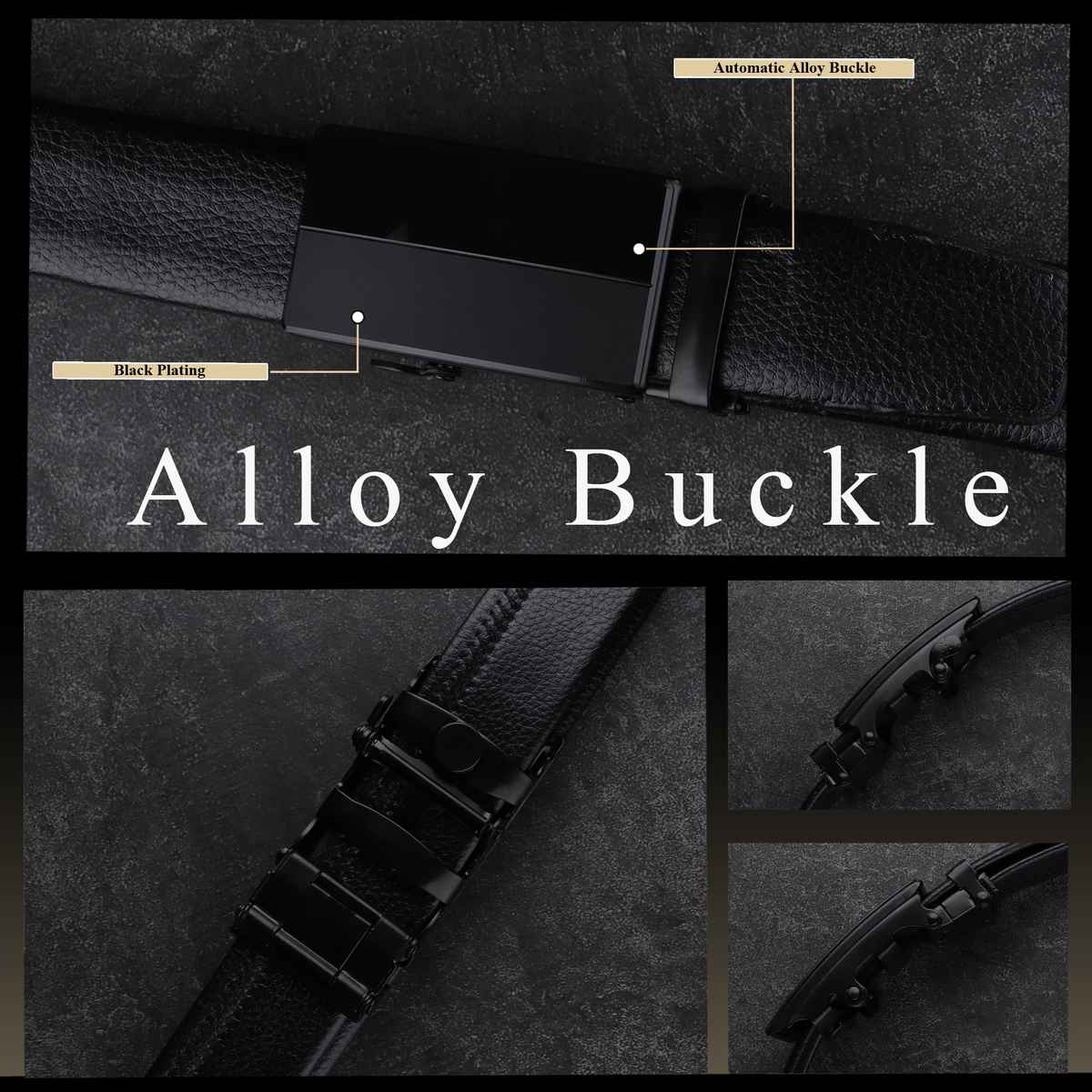 ZoroMen's Vegan Leather Belt, Formal/Casual Black | Fit on up to 40 Inches Waist size