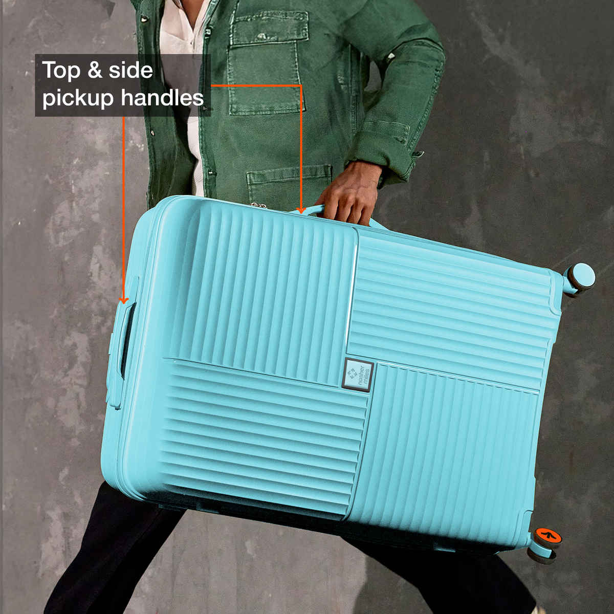 Nasher Miles Singapore Check-In Hard Sided Polypropylene- 28 Inch - 75 cm Trolley Bag- Light Blue