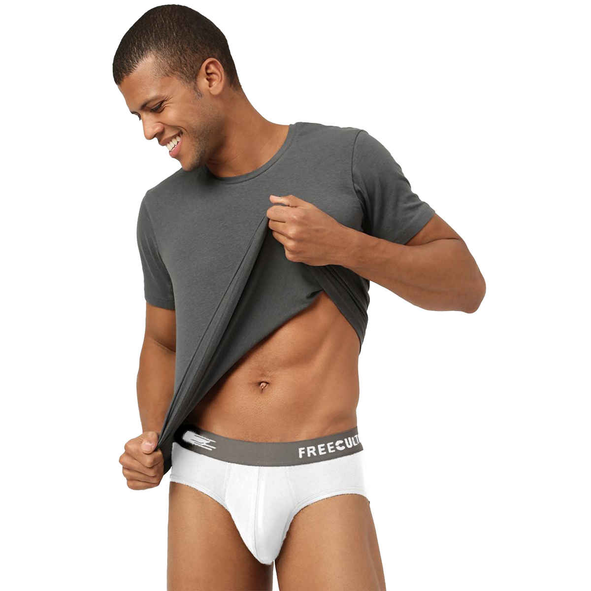 Freecultr Men's Micro Modal Briefs | Cloud White & Space Blue - M