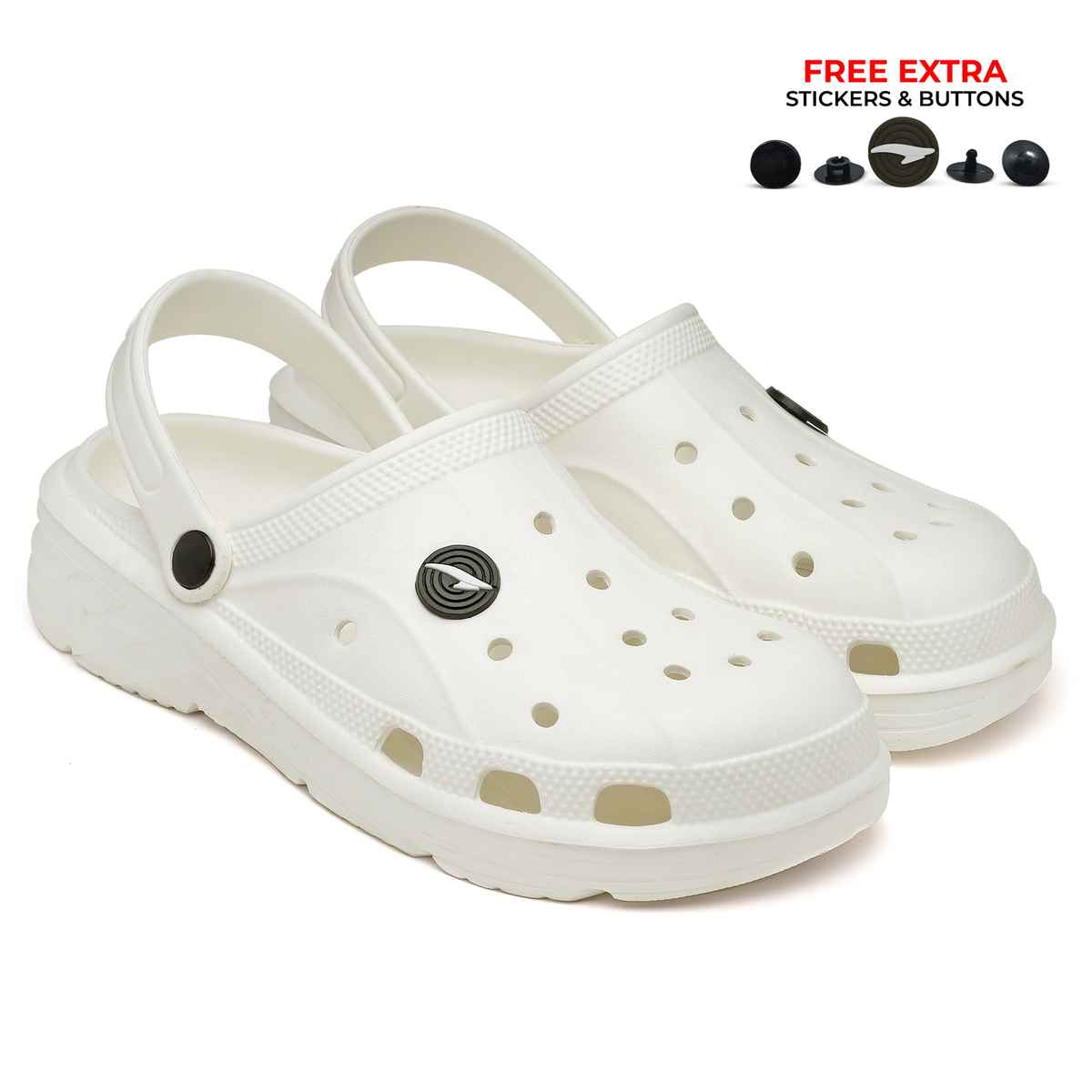 Asian Agc-14 Men Clogs Off White (Size-6)