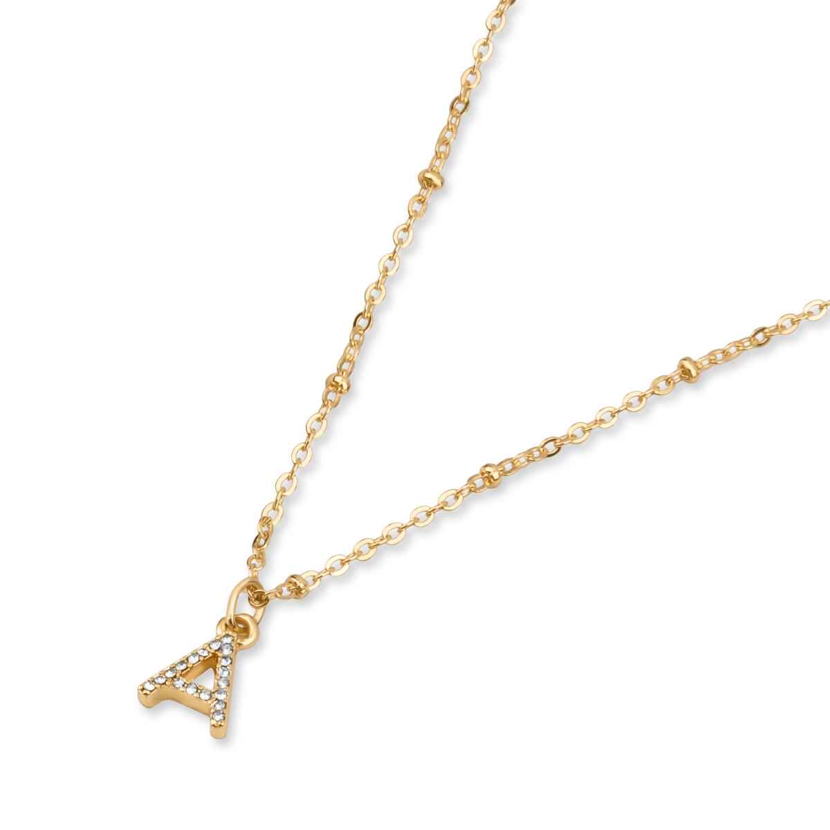 Accessorize London Women's Gold Initial A Sparkle Pendant Necklace - Gold