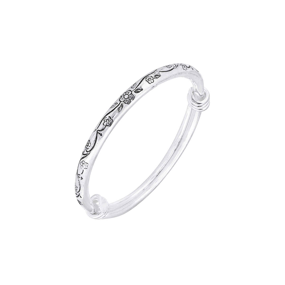 Yellow Chimes Women Silver-Toned Adjustable Kada Bracelet