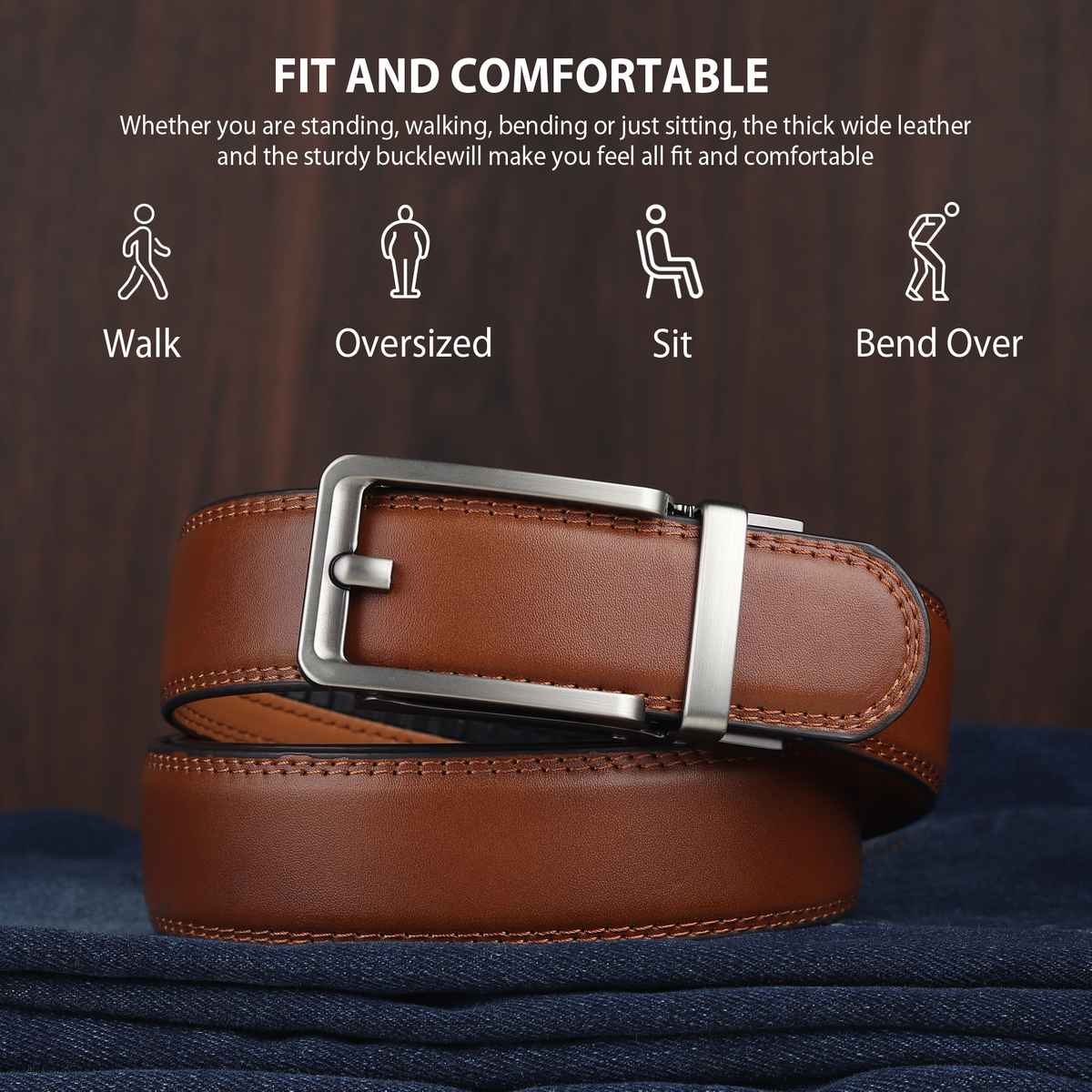 Zoro United Men's Solid Vegan Leather Belt | Brown - 40 Inches