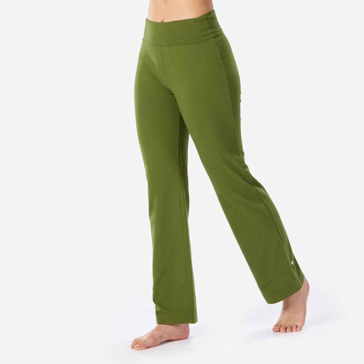 Decathlon | Kimjally WoMen's Cotton Comfort Fit Yoga Pants | Green - M