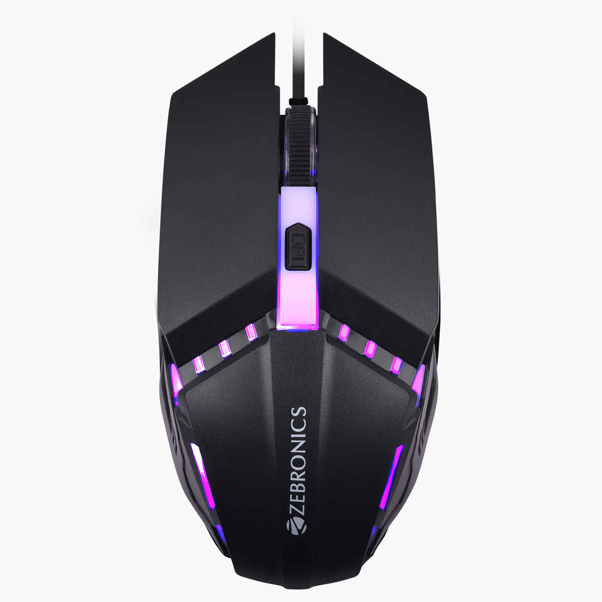Zebronics Phero Wired Gaming Mouse With Up to 1600 DPI, LED Lights, DPI Switch, High Precision,4 Buttons - Black