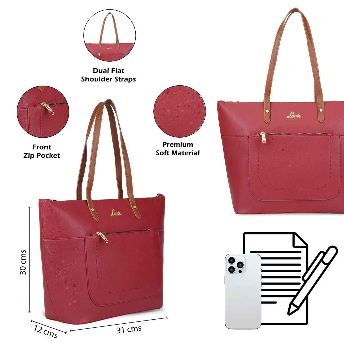 Lavie Women's Hilite Lily Tote | Maroon