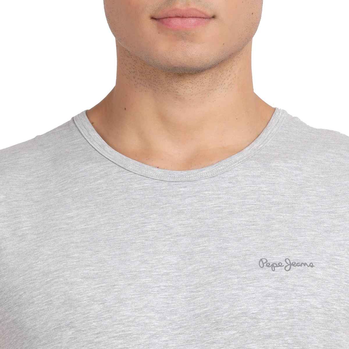 Pepe Jeans Mens Grey Melange Cotton Solid Gym Vest - Pack of 1 (L) Comfort Fit, Soft Fabric