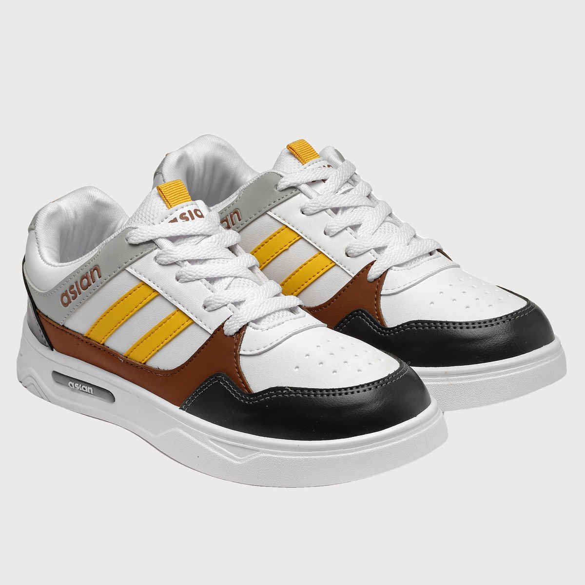 Asian Men's Boston-02 White Grey Casual Shoes | UK - 6