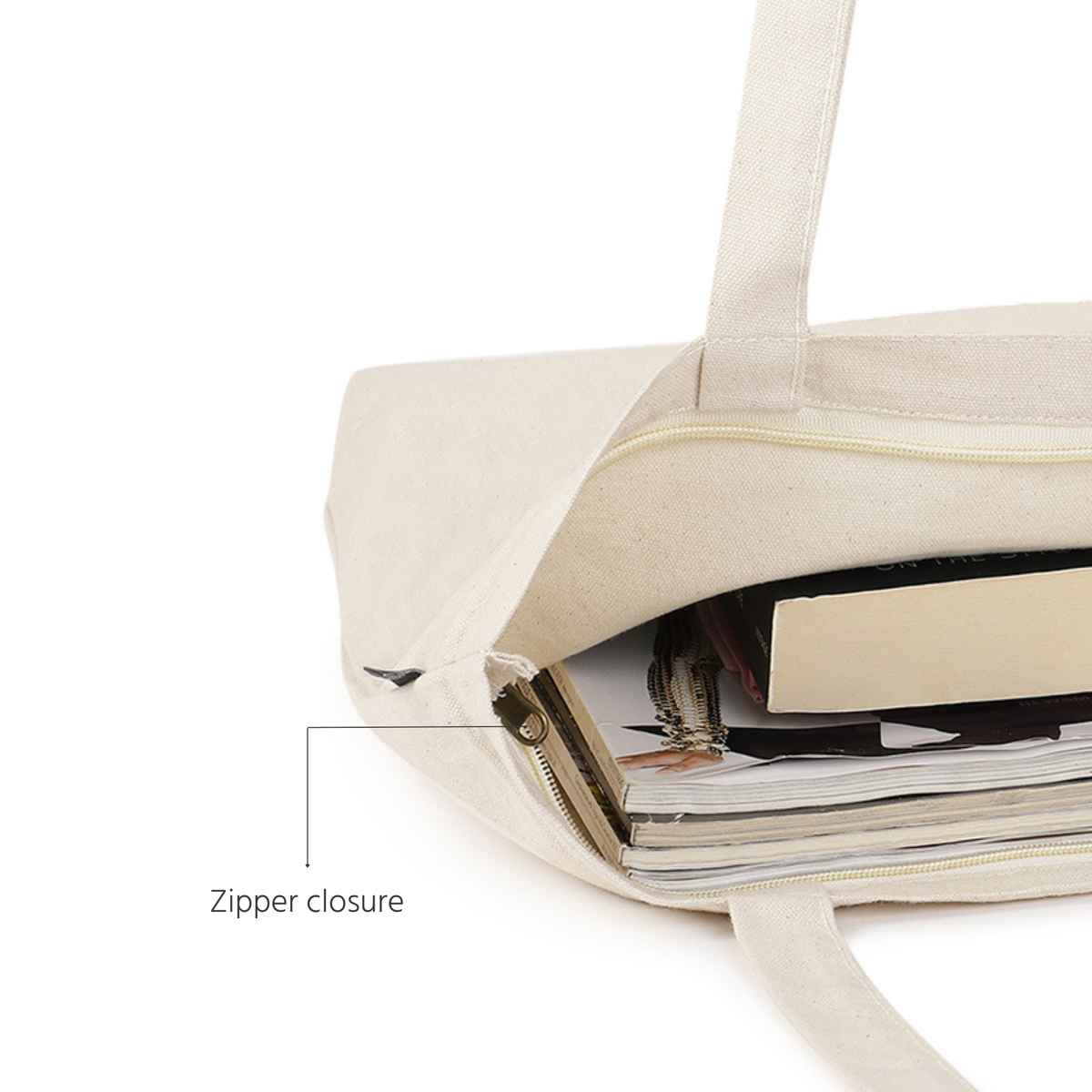 Ecoright Women's Cotton Shoulder Handle Tote Bag | White