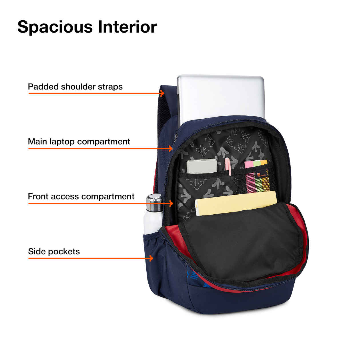 Nasher Miles Tetris Polyester Laptop Backpack with Rain cover | Red - 36 L