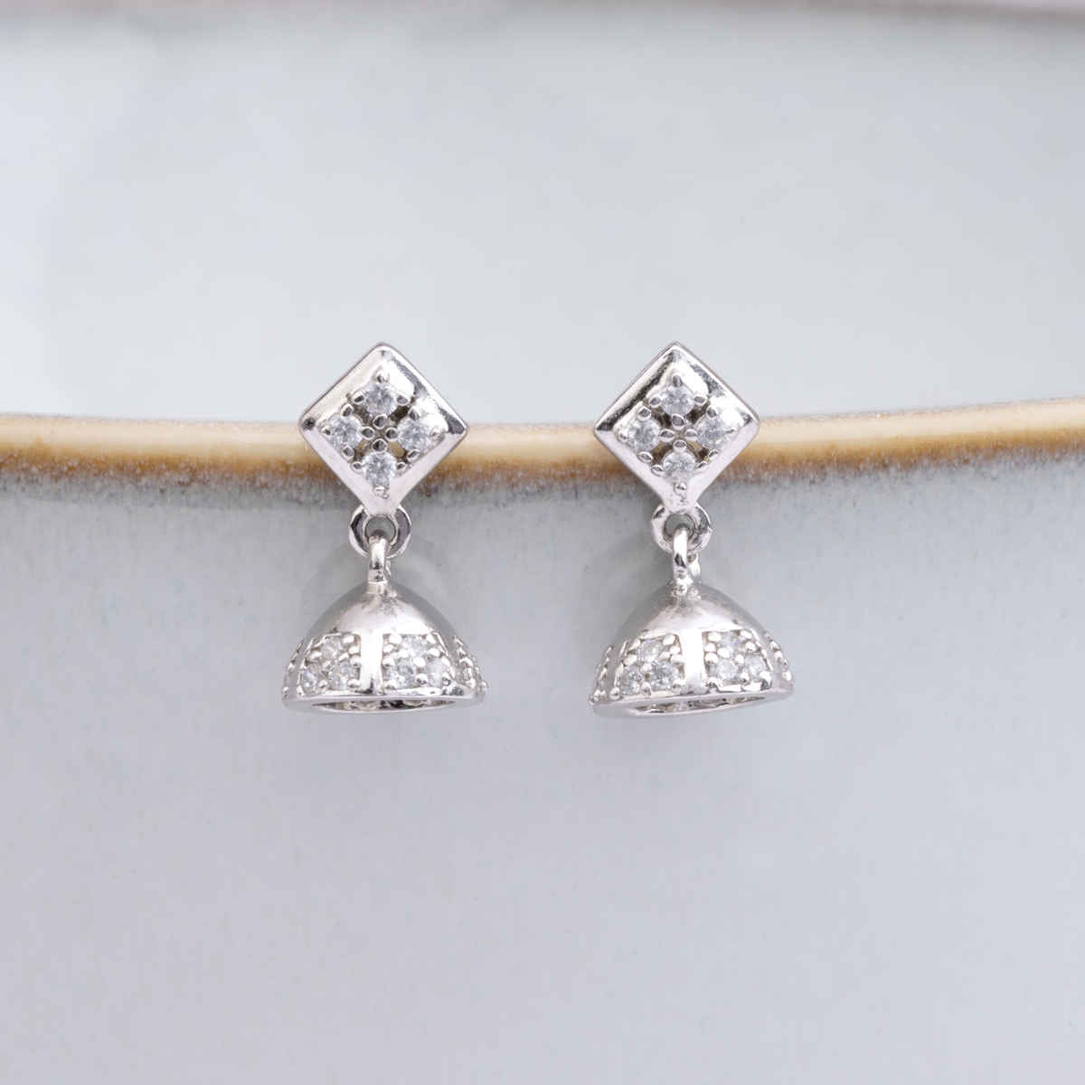 925 Silver Jhumki by Bodh Gem and Crystals