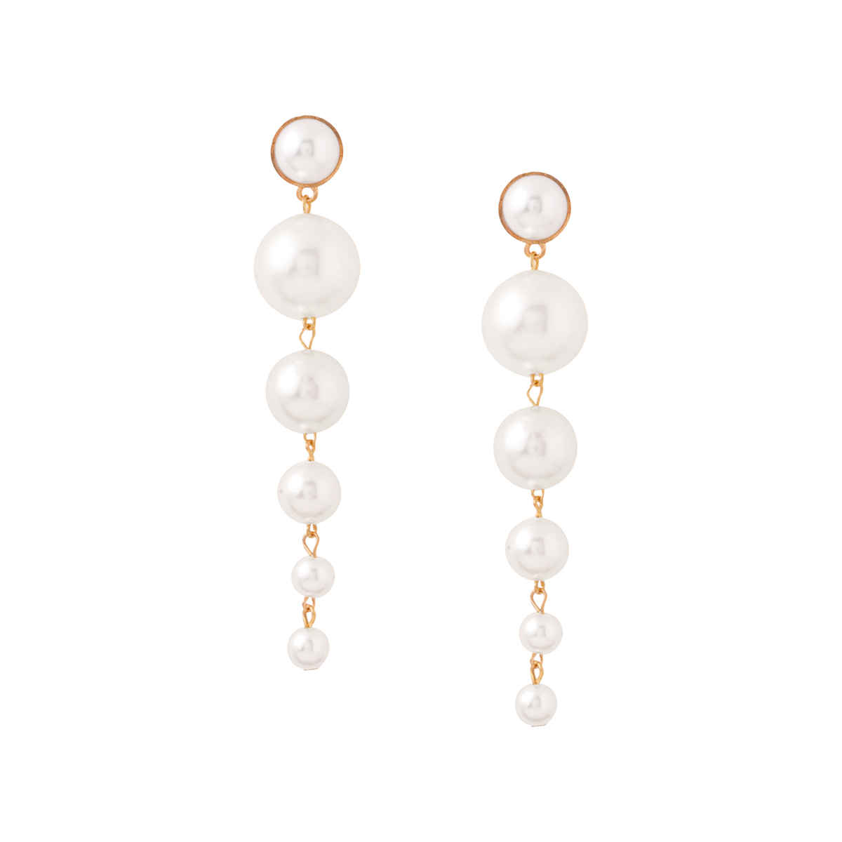 Yellow Chimes Long Chain Hanging Pearl Earrings for Women