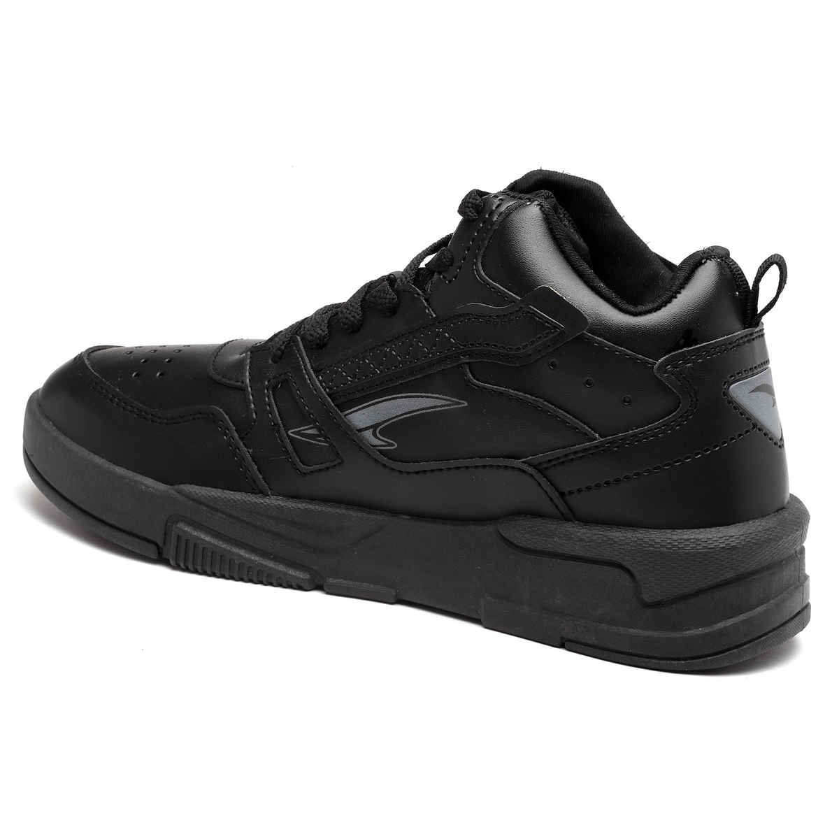 Asian Men s Mexico-11 Full Black Hightop Sneakers | UK-9