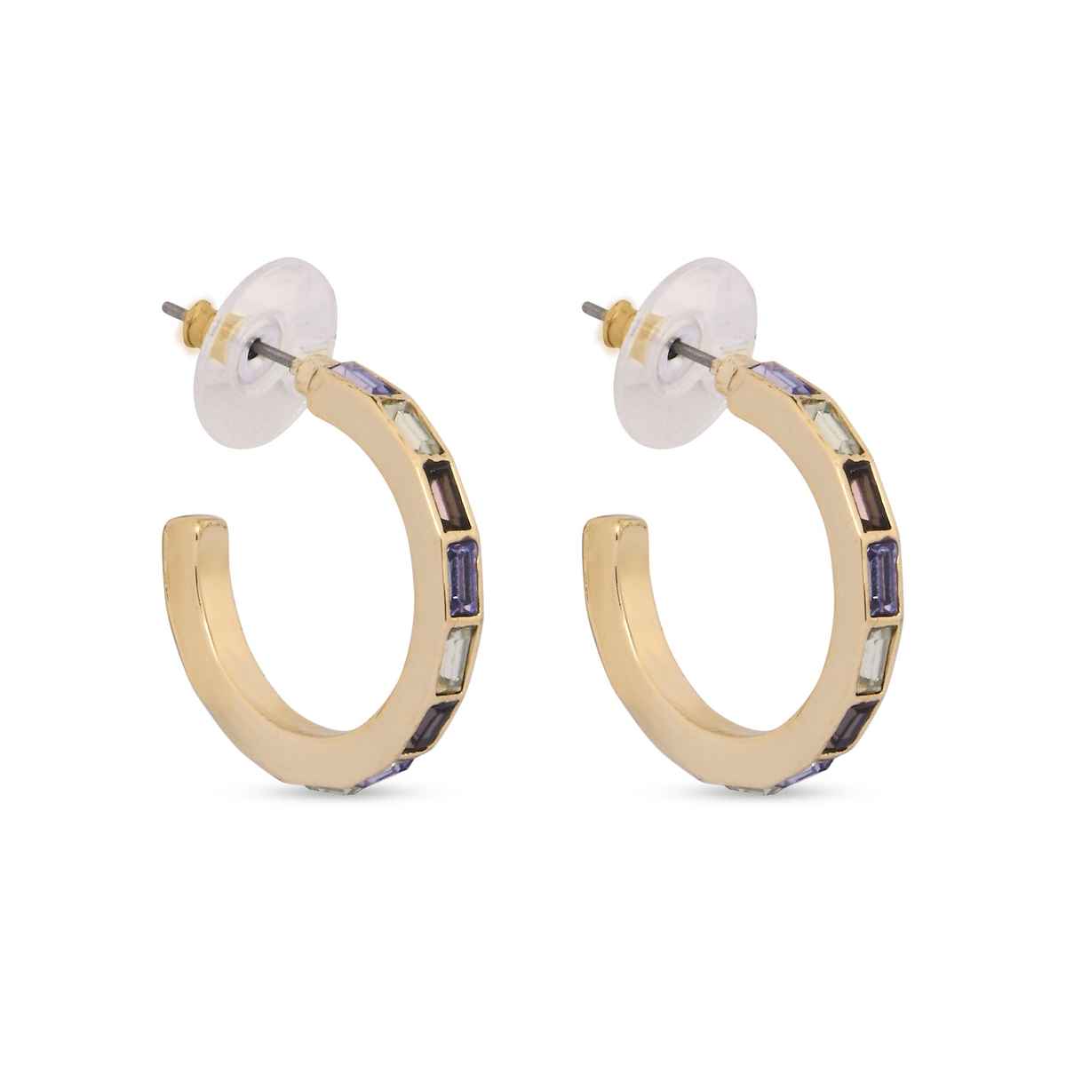 Accessorize London Women Medium Gem Hoop Earrings