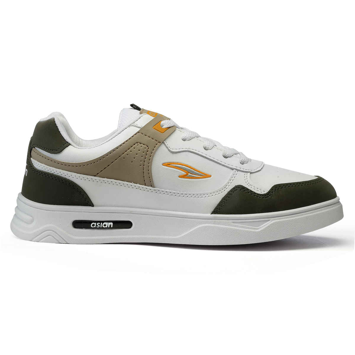 Asian Boston-01 Men Sneakers White-Mehandi-Beige (UK-10)